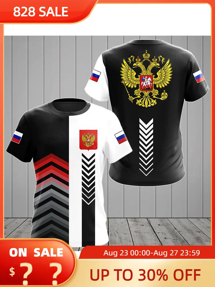 

Russian Flag Print Men's T-shirt Free Plus Buy Loose Casual Short Sleeve Tees Oversized Unise Tops Camouflage For Russian People