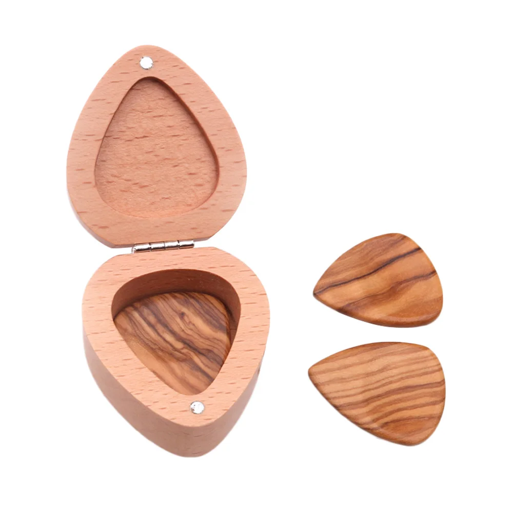 

1Set Wooden Guitar Plectrums Durable Small Guitar Picks Set Guitar Picks with Box