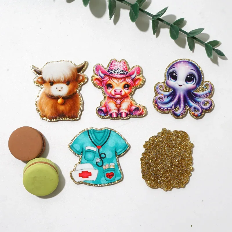 10 шт. блестящий акриловый шарм на День Благодарения плоская задняя часть