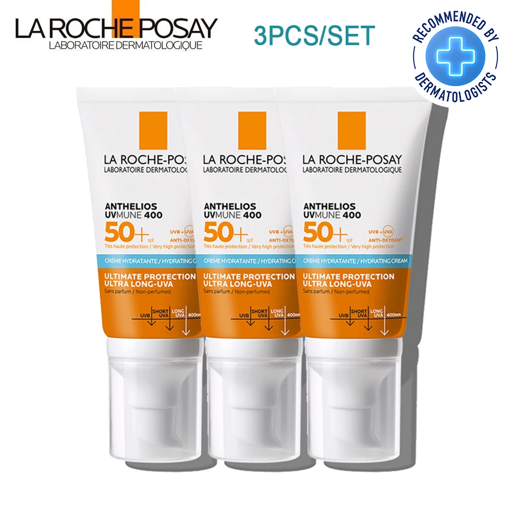 

3PCS La Roche Posay Anthelios UVmune 400 SPF50+ Sunscreen 50ml Lightweight and Comfortable Creamy Texture Non-greasy Waterproof