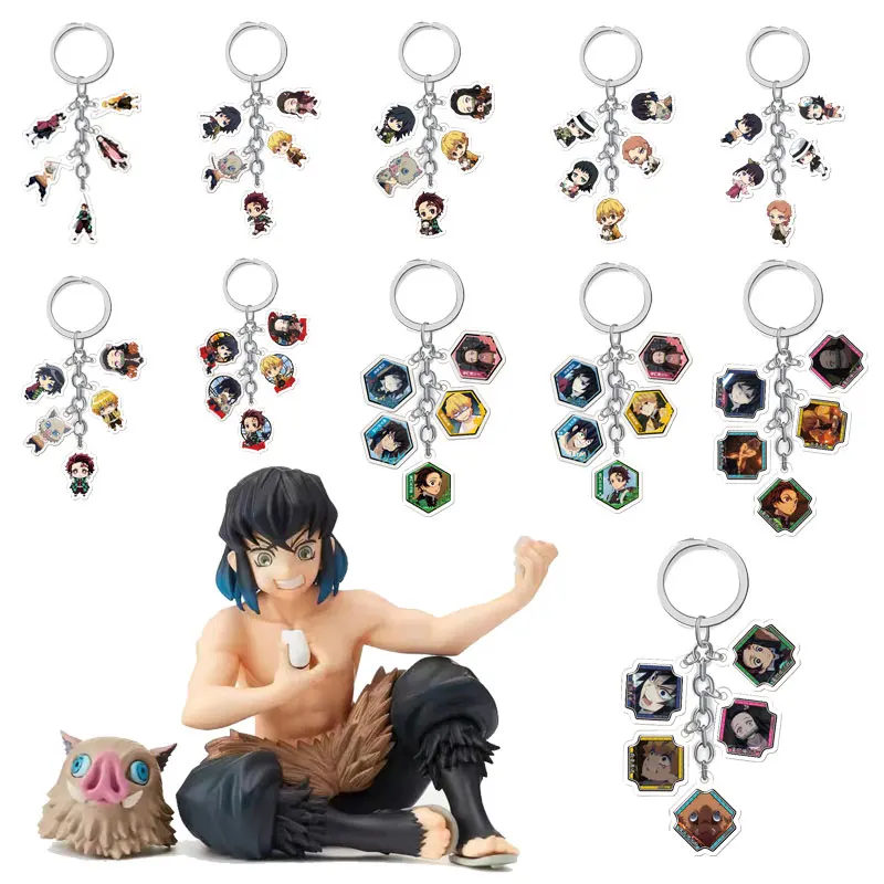 

Новинка цепочка для ключей из аниме «рассекающий демонов» цепочка для ключей рюкзак для телефона карты милые модели персонажей декоративн...