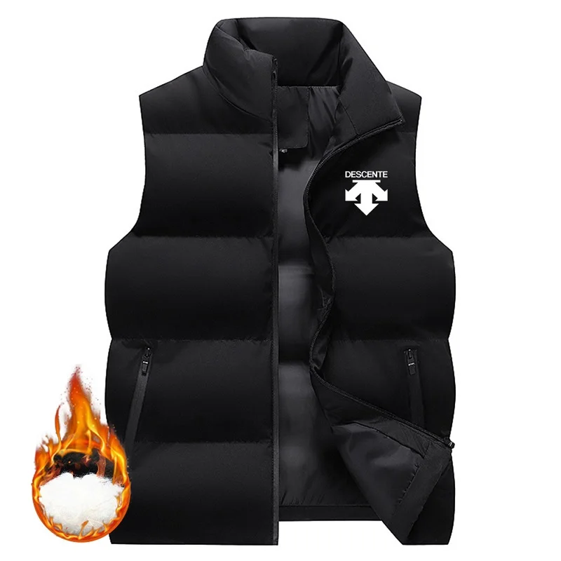 

Men's New Winter Thickened Zippered Down Vest, Sleeveless Thermal Jacket, British Style, Korean Fashion Clothing, Leisure Travel