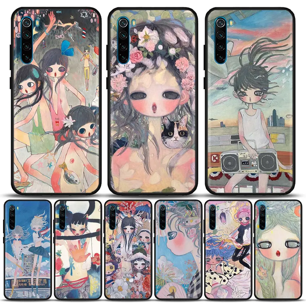 

Japanese style Aya Takano Art Painting Phone Case For Xiaomi Redmi 9 9C NFC 9T 10 10C 6 7 8 A K40 K50 Pro Plus Shell Cover Cases