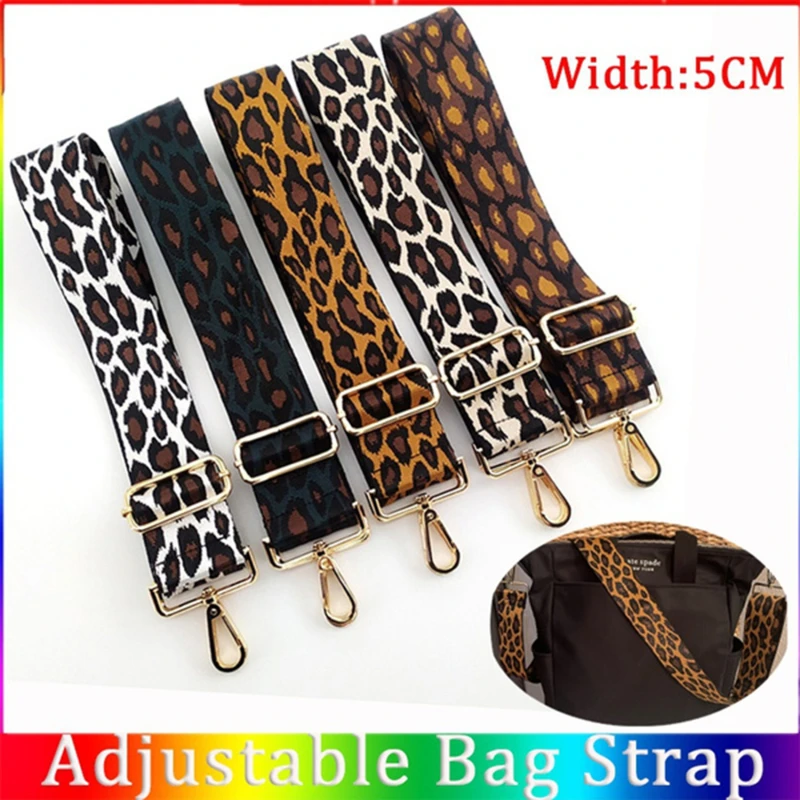 

New Style Leopard Print Webbing Bag Shoulder Strap 5CM DIY Adjustable Handle Accessories Shoulder Bag Supplies