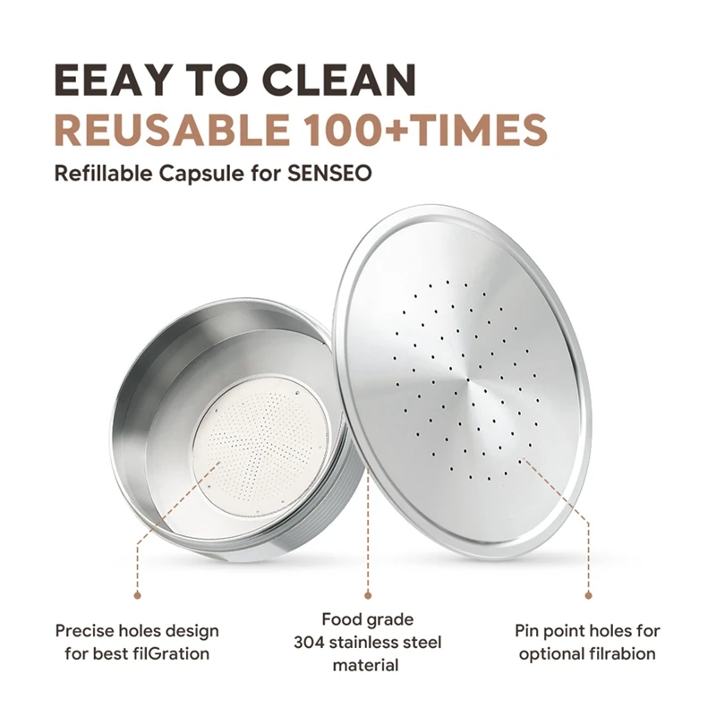 Многоразовые кофейные капсулы из нержавеющей стали многоразовые кофейная ложка