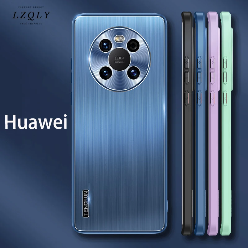 

Brushed Metal Case for Huawei Mate 30 40 P30 P40 P50 Case Soft Tpu Frame Phone Cover for Huawei Nova 7 8 V40 Honor 50 Pro Case