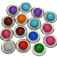 50 mixed color acrylic flatback round rivoli rhinestone gems 18mm pyramid center