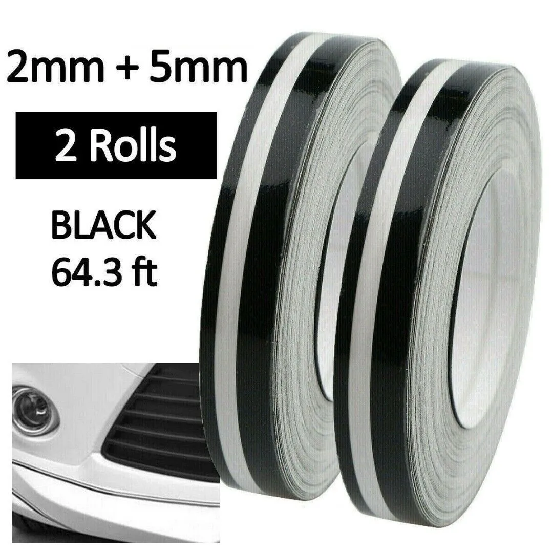 2 рулона полосатая виниловая наклейка клейкая лента для кузова автомобиля