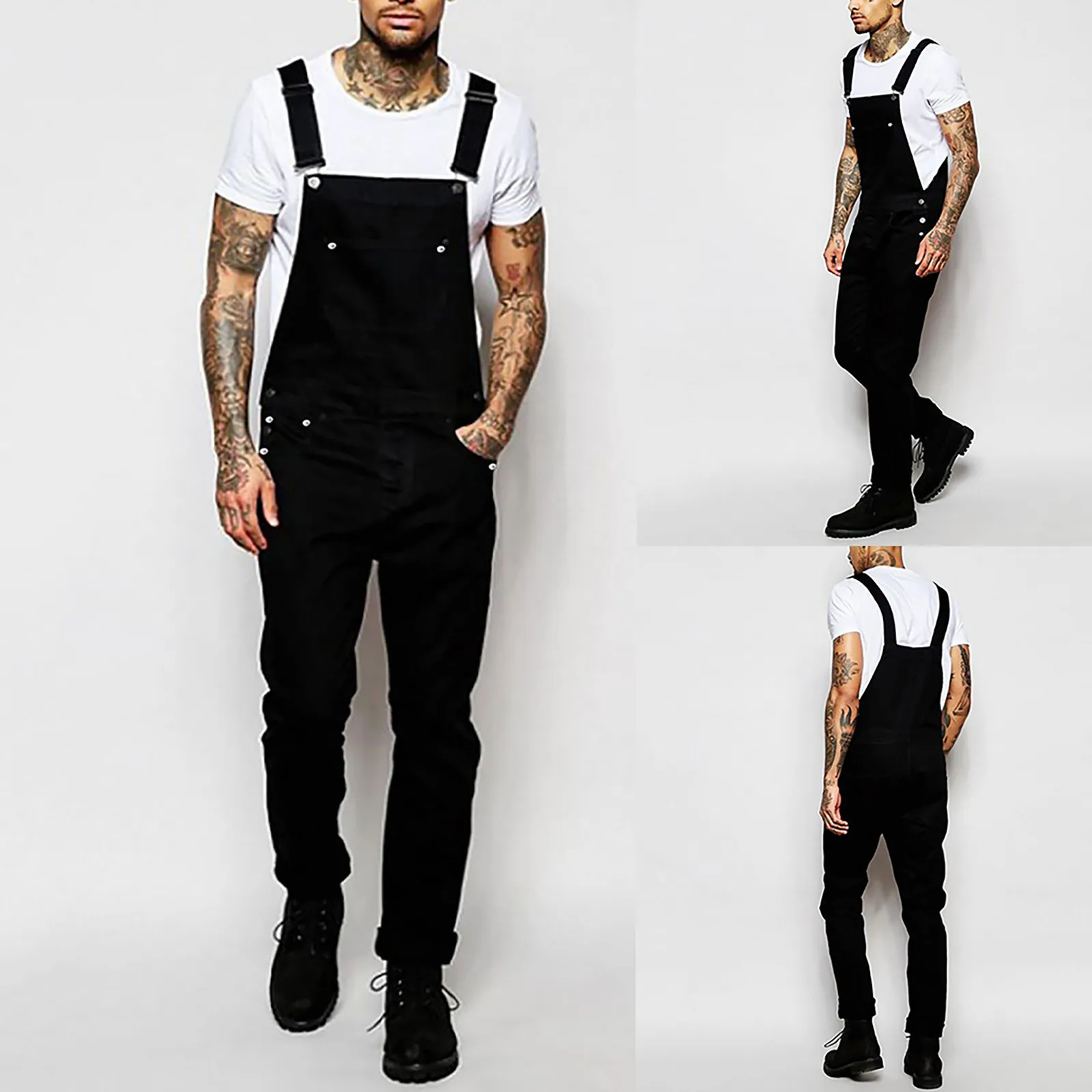 

Jumpsuit Mens Jeans Overall Pocket Suspender Streetwear Pants Overall Men's pants