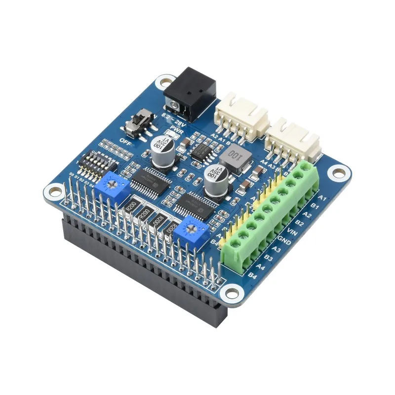 

HRB8825 Stepper Motor HAT For Raspberry Pi 4B / 3B / Jetson Nano, Drives Two Stepper Motors, Up To 1/32 Microstepping