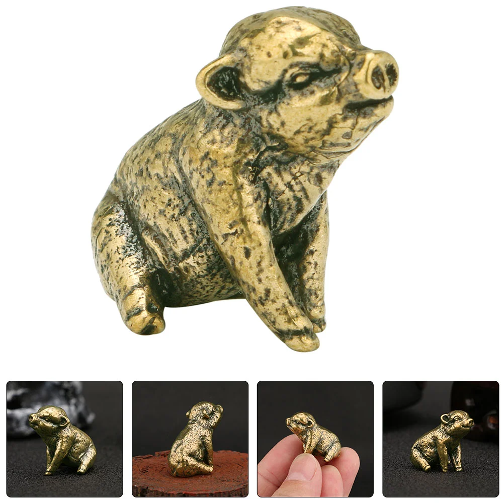 

Statue Brass Figurineanimal Piggy Decor Chinese Zodiac Lucky Figurines Sculpture Mini Charms Pendants Home Protectiontabletop