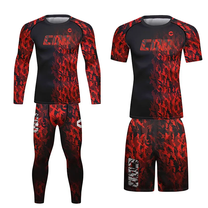 Боксерский спортивный костюм Мужская одежда для тренажерного зала Rashguard Muay Thai Jiu