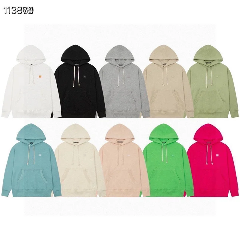 

Acne Studios Trendy Fashion Square Face Embroidery Classic Hooded Sweater Men's And Women's Sports Casual Cotton Hoodie