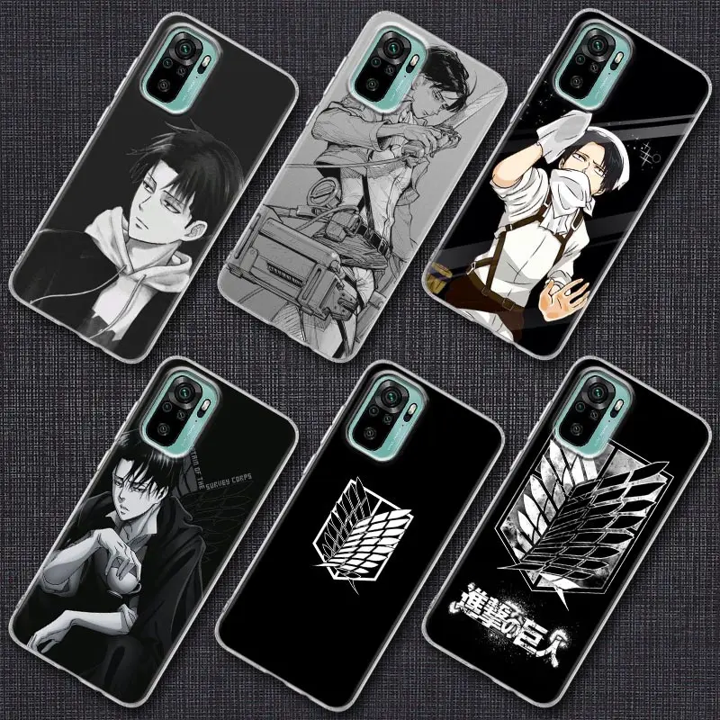 

Levi Ackerman Attack on Titan Anime Phone Case For Xiaomi Redmi Note 9s 8 11 7 9 10 Pro 10s 11s Note 8Pro K40 Clear Cover Cases