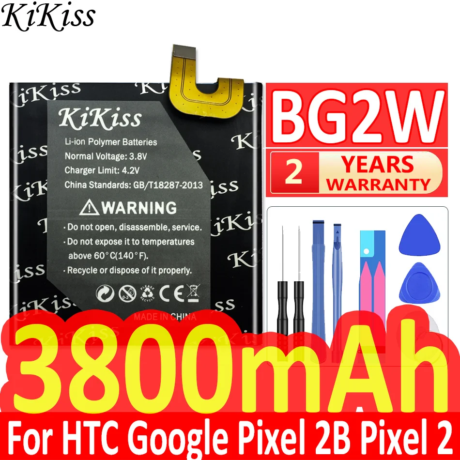 

3800mAh High Capacity Battery BG2W G011A-B For HTC Google Pixel 2B Pixel 2 Muski Mobile Phone Battery Big Power