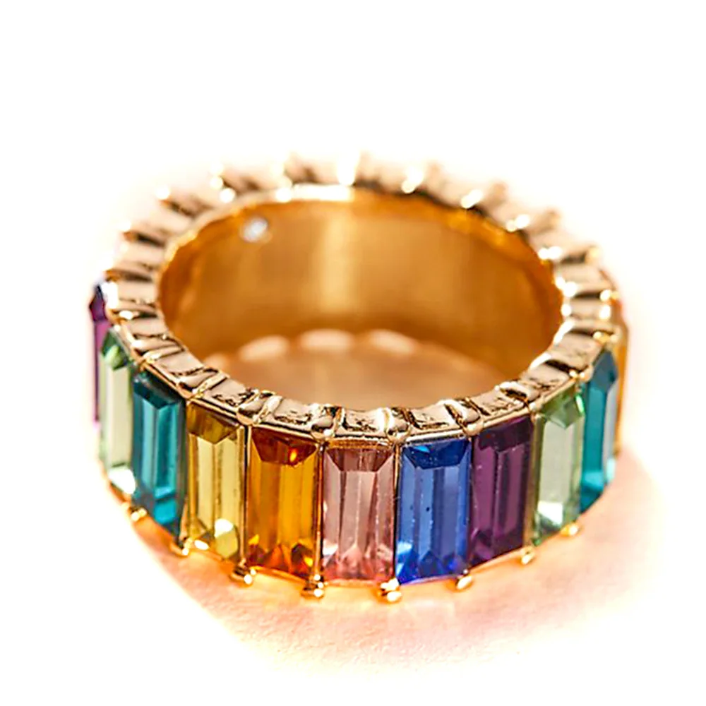Fashion Creative Multi-color Zircon Rings for Women 2023 New Simple All-match Women's Ring Jewelry Wholesale Direct Sales