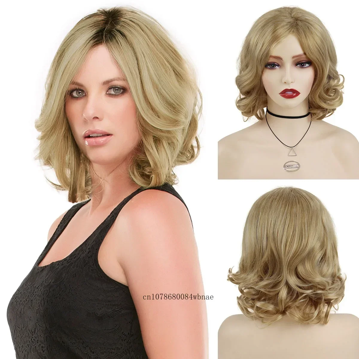 Парик из светлых синтетических волос длиной до плеч для женщин женские свободные