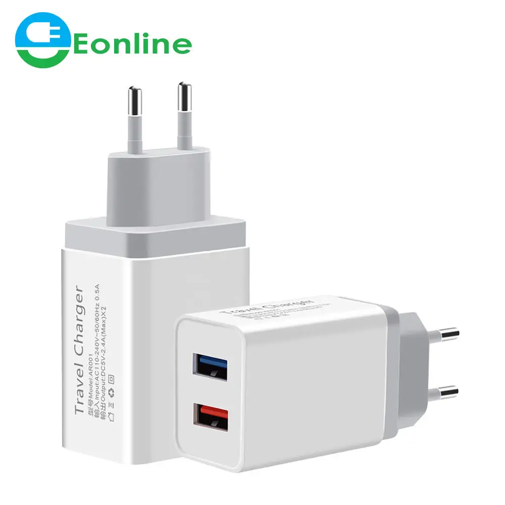 

Универсальное дорожное зарядное устройство с 2 USB-портами, 5 В, 2,4 А