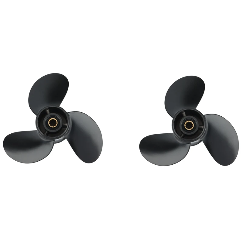 

2 подвесных пропеллера для Tohatsu Mercury 8Hp 9.9Hp 8.5X9, винт для лодки, 3 лопасти, 12 лопастей, запасные части для судового двигателя