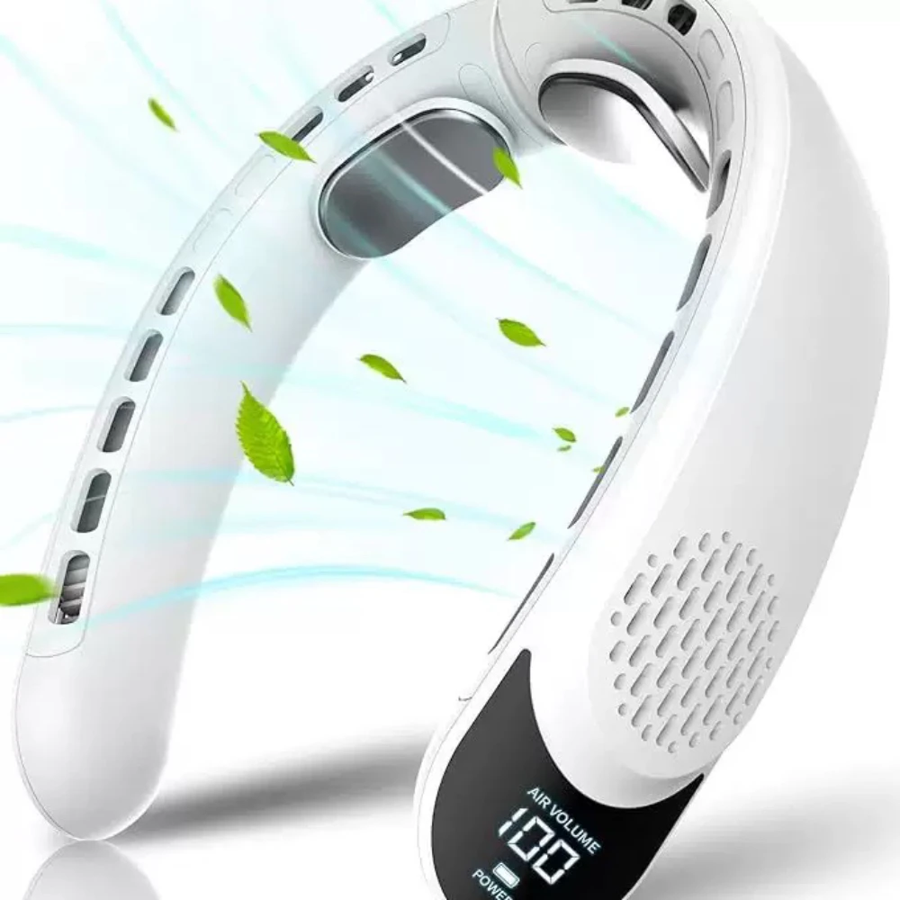 

Портативный шейный вентилятор, аккумулятор 4000 мАч, аккумулятор, 3 скорости, регулируемый мини-подвесной шейный вентилятор, безлопастной шейный ремешок для занятий спортом