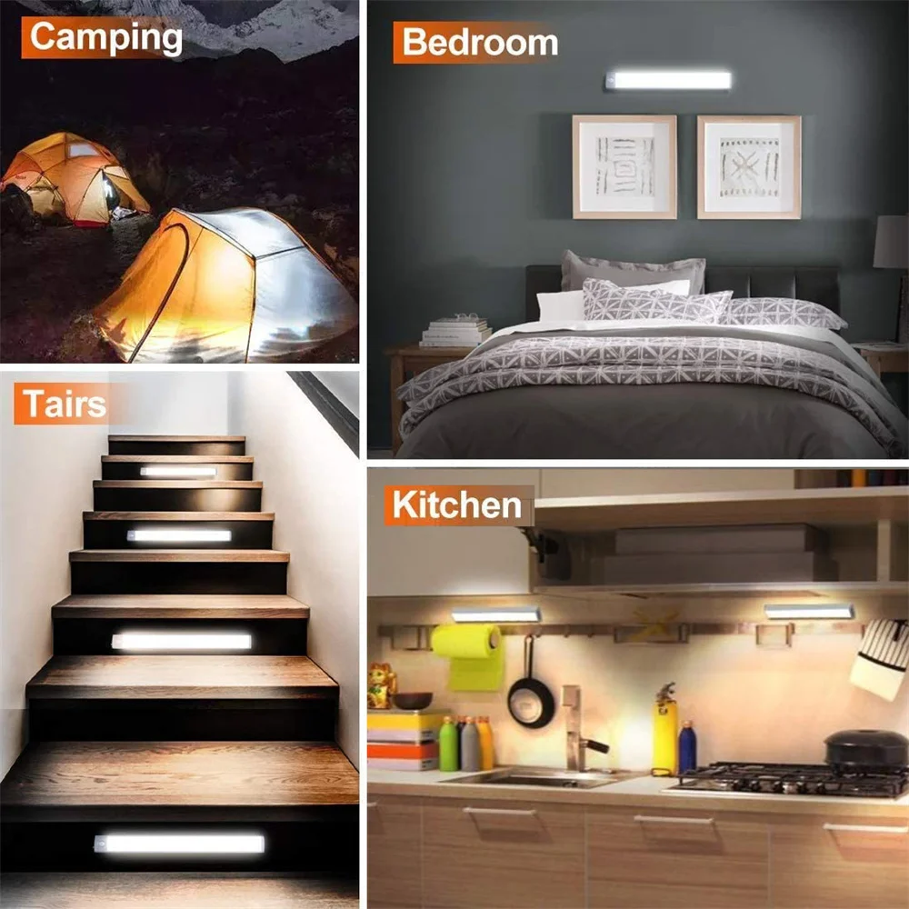 LED Motion Sensor Light Wireless Night Light Bedroom Kitchen Closet Aisle Lighting Cabinet Staircase Magnetic Night Lamp images - 6