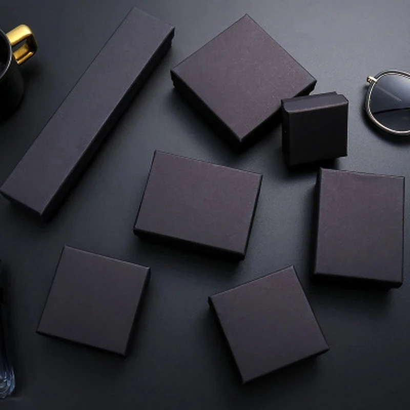 20 шт. черный дорожный органайзер для ювелирных изделий коробка из крафт-бумаги