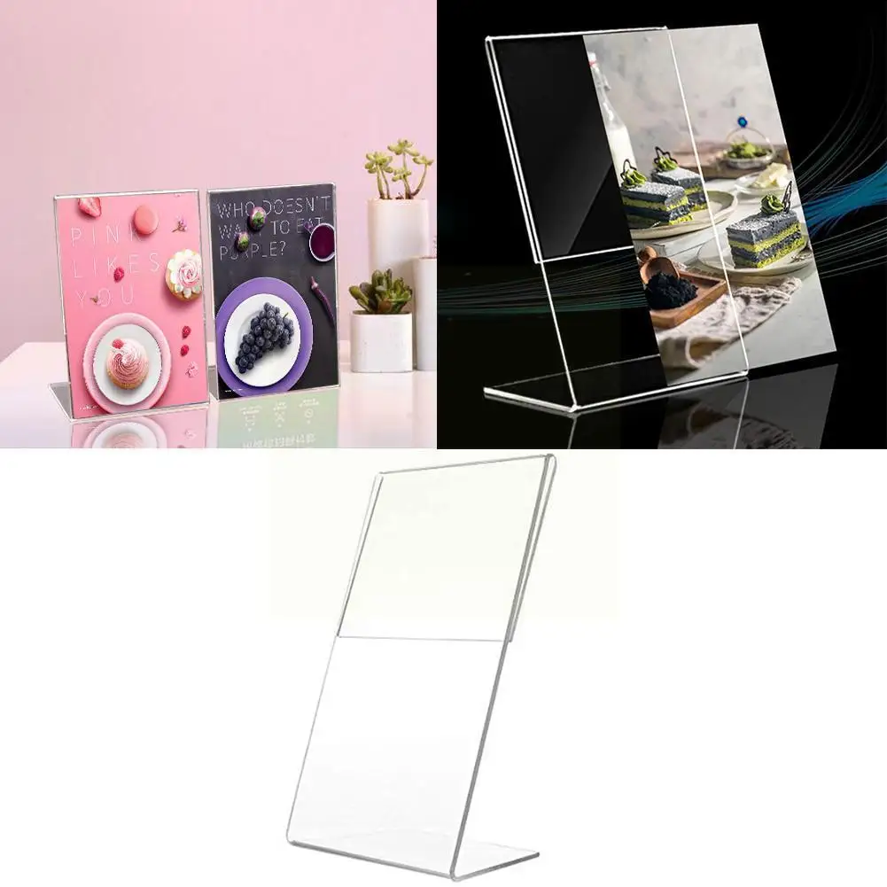

A6 Transparent Acrylic Display Stand Desk Shelf High Stand Quality Holder Office Business 10cmx15cm Stand Card Desktop Disp Q8t9