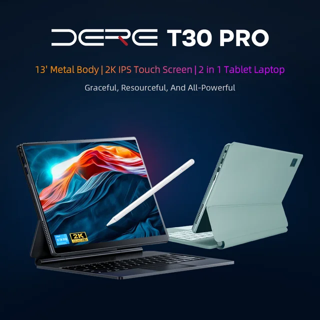 DERE Laptops T30 Pro ,13-inch 2K IPS Touch Screen,16GB RAM+ 1TB SSD,Office Learning Computer,Ultrabook Windows 11 Notebook 2