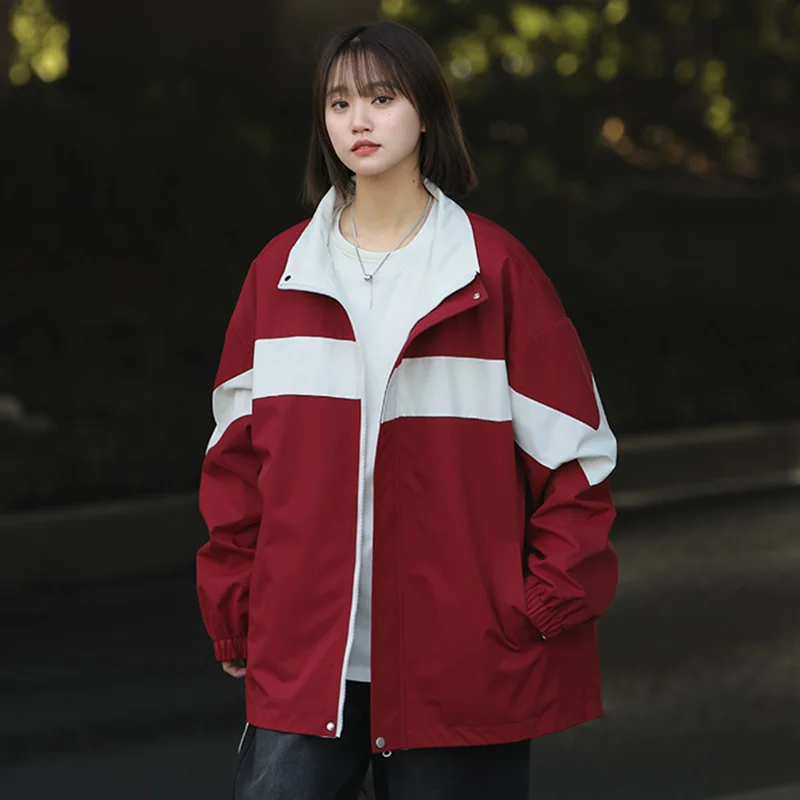 Двухсторонняя Молодежная куртка для мужчин и женщин свободная верхняя одежда
