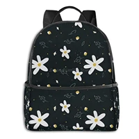 white flower adult backpack unisex backpack fashion life backpack suitable for school laptop travel boys and girls one size