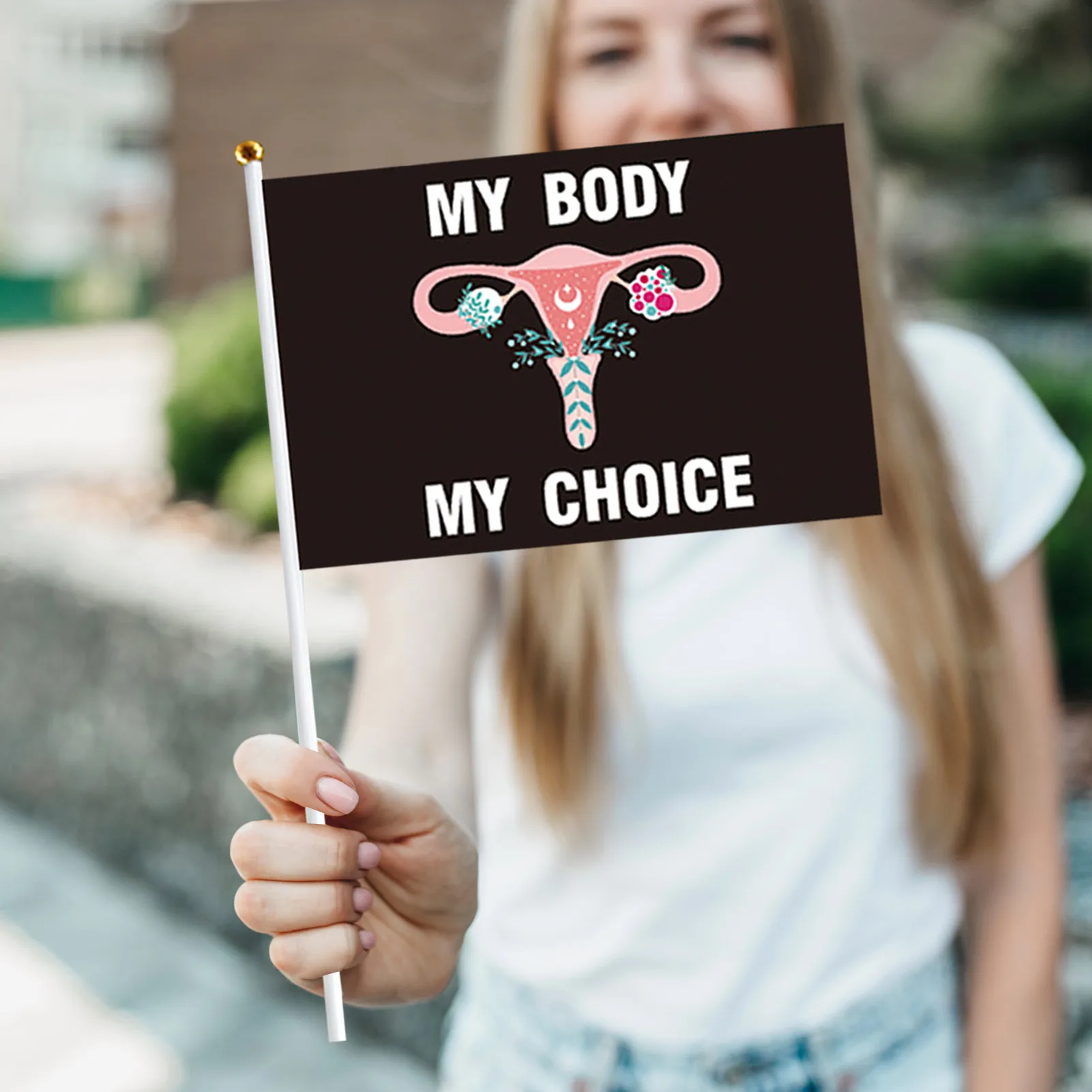 5 шт. флаги на руку My Body Choice флаг для женщин правый руке декоративные феминистские
