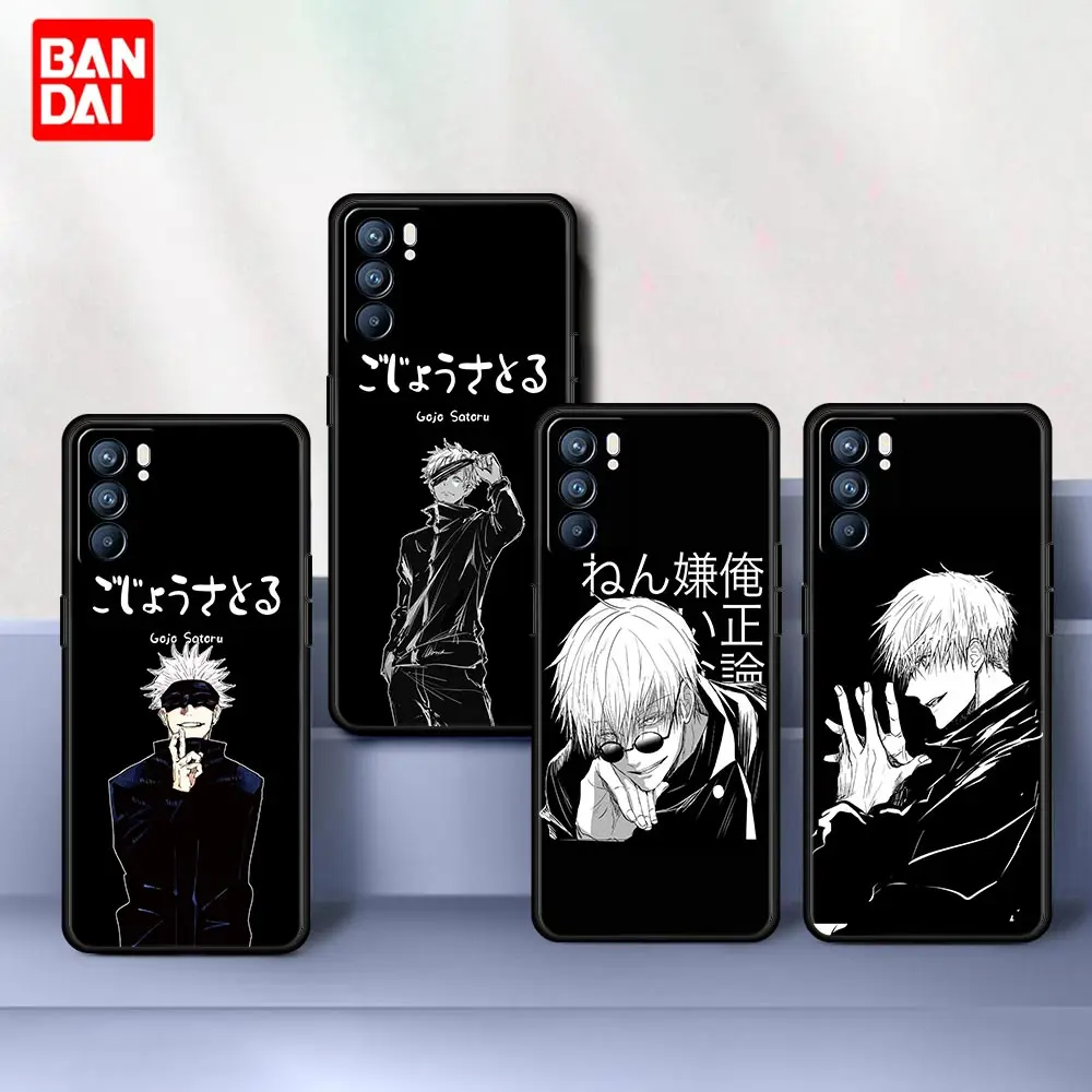 

Jujutsu Kaisen Japanese Anime Case for Oppo A53 A52 A3s A12 A9 A15 A31 A54 A74 A93 A94 F5 F11 Find X2 Pro Lite Cover Silicone