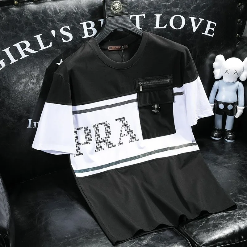 Футболка мужская с коротким рукавом на молнии карманами |