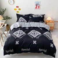 concise bedding sets geometric sanding thick 4pcs quilt cover sets bedclothes single double queen king size 240x220 duvet cover