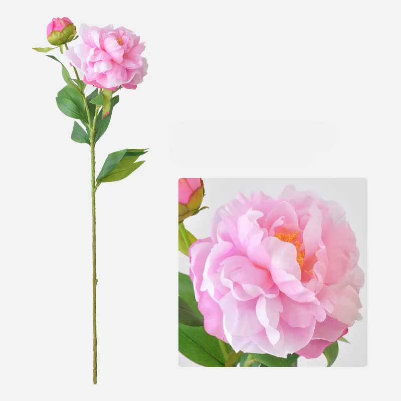 

Искусственный шелковый цветок пиона 67 см