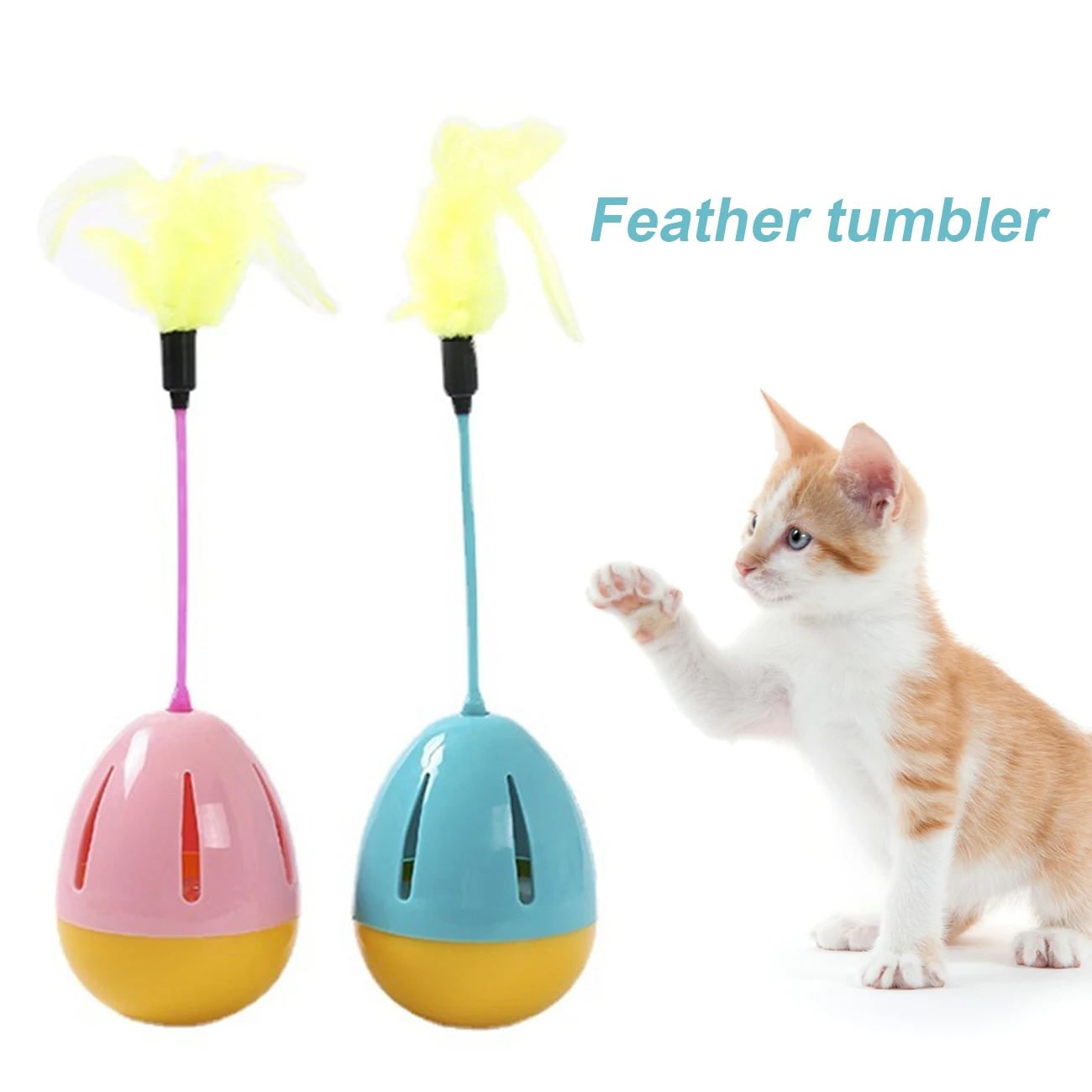 

Funny Tumbler Swing Cat Toy With Feather Pet IQ Training Interactive Cats Toys Kitten Chasing Toy Cat Accessories Dropshipping