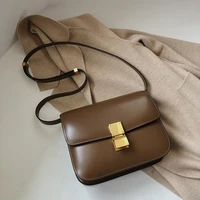 retro genuine leather handbags tofu box bag shoulder messenger bag crossbody vintage bag ladies purse