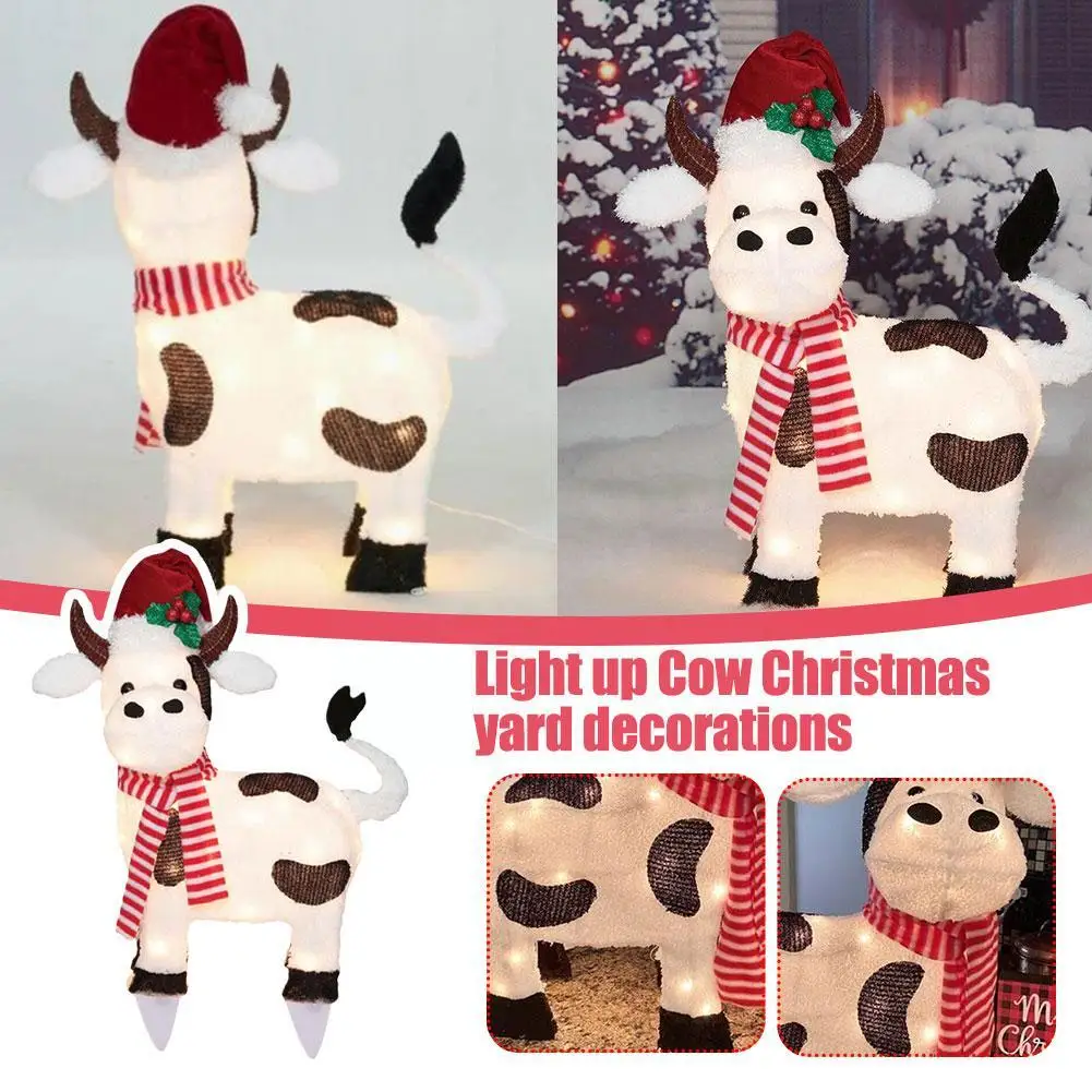 

Рождественская светодиодсветильник ка, фигурка Лабрадора, собаки, коровы, Рождественский садовый декор, Декор, уличное украшение, двор Q8y6