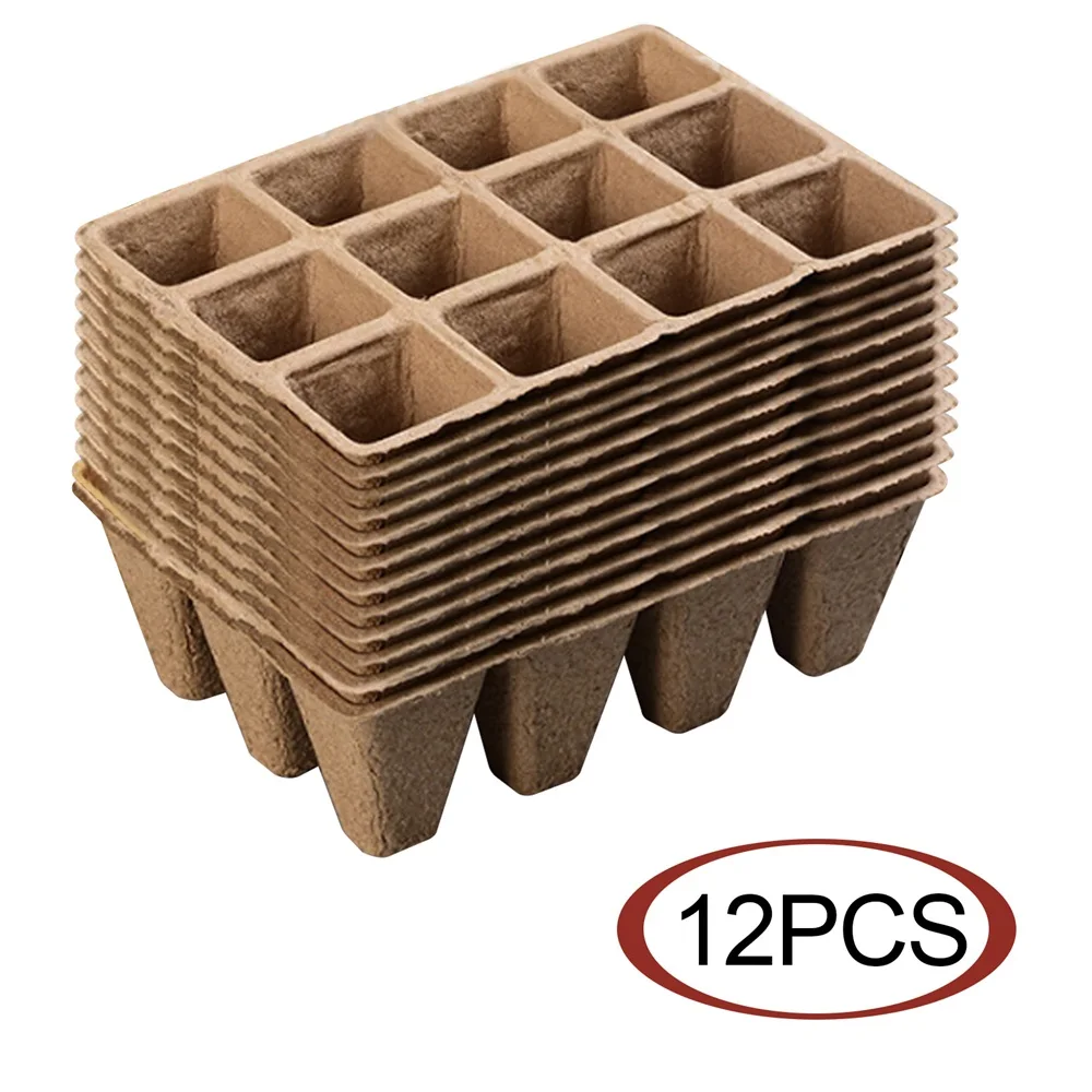 

12 Hole Biodegradable Paper Pots Tray Starting Garden Nursery Eco-Friendly Seedling Starter Trays Plant Pots Planting Garden