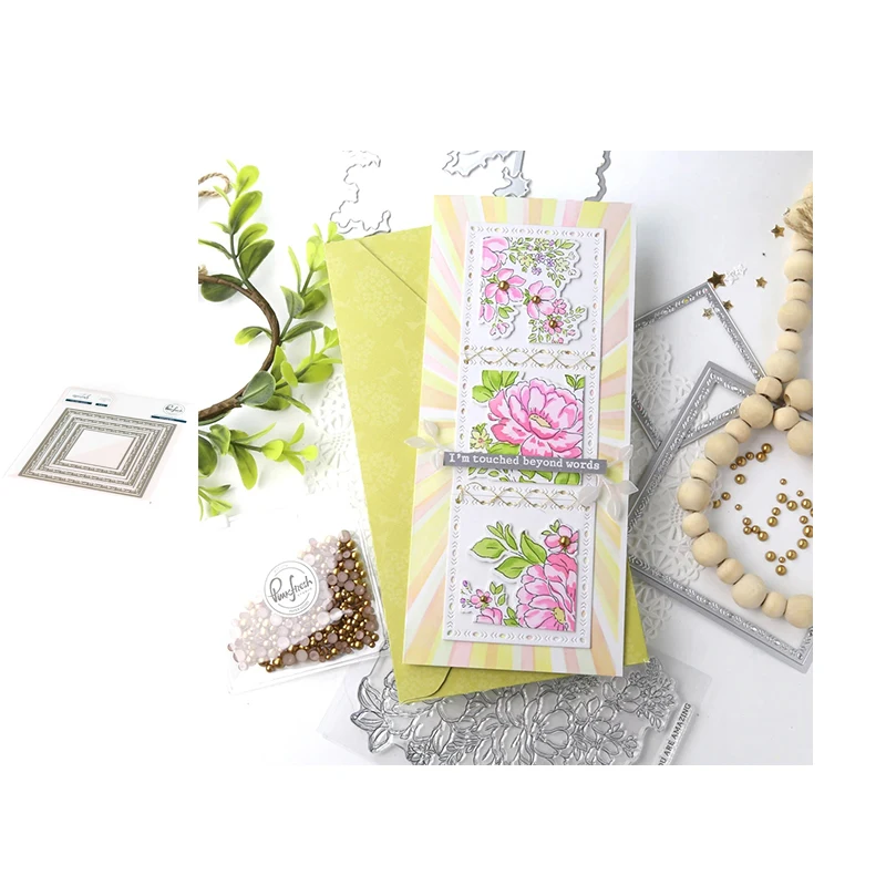 

Square Background Label Frame Craft Mold Metal Cutting Dies Scrapbooking Dies Cut Stencil Handmade Tools Model Template Decor