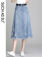 summer denim skirt 2022 new korean fashion blue high waist pleated skirt womens size s 3xl slim female jean casual skirt 6656