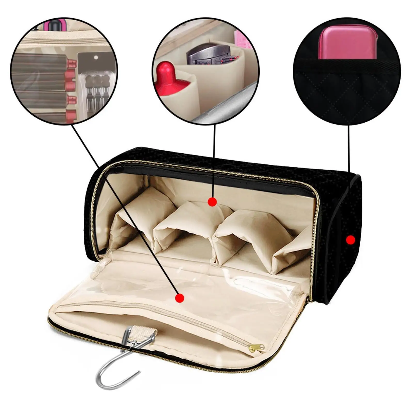 

Travel Case Styler Hair Styling Dryer Curling Barrels Portable Storage Bag