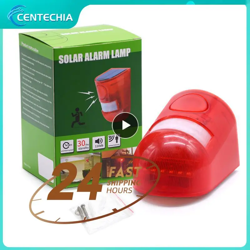 

1~8PCS Pack Solar Strobe Light With Motion Sensor Alarm 129DB Sound Security Siren IP65 Waterproof For Villa Farm Yard Garden