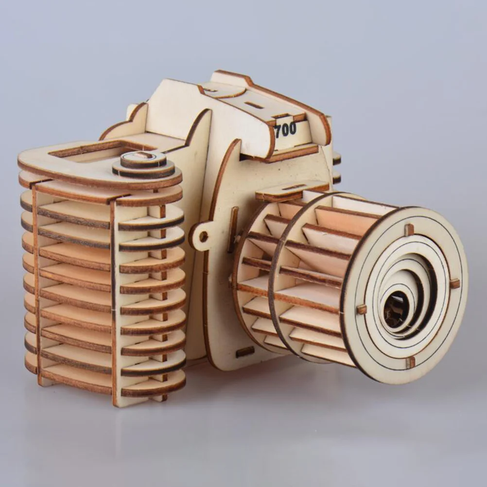

2PCS 3D Camera Puzzle Toy Wooden Camera Jiasaw Puzzle Toy Educational DIY Camera Assembly Toy Creative Camera Shaped Puzzle Toy