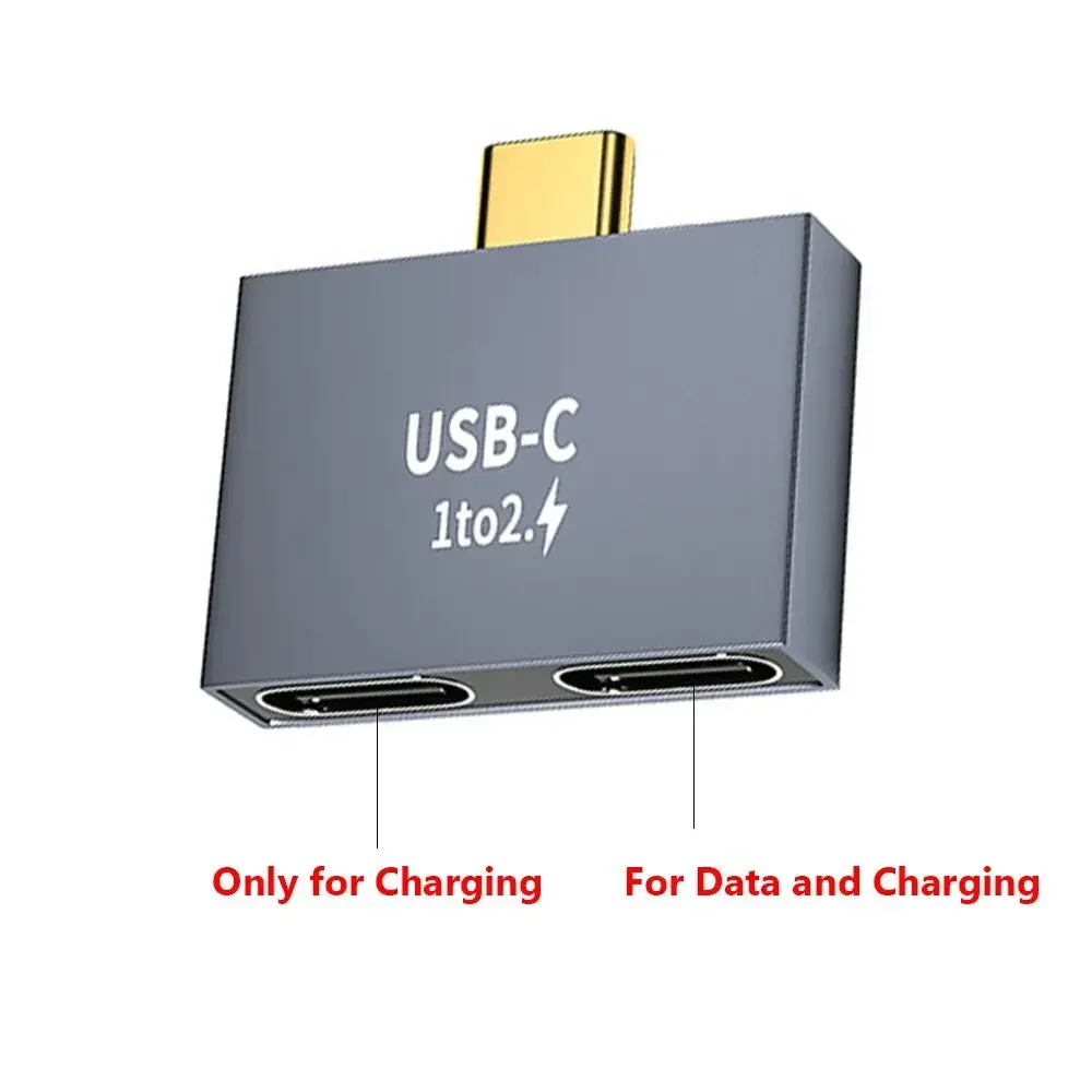 Фото Разъем-удлинитель 1–2 Адаптер Type-C Разветвитель Передача данных USB C «папа» на двойное зарядное устройство USB C «мама» PD №3