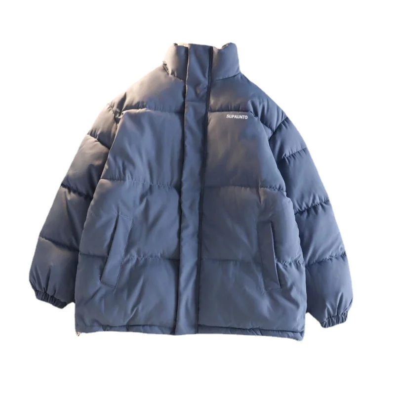 

Winter New Men's Velvet Thickened Stand-up Collar Bread Clothes Teenagers Warm Leisure Jacket Baggy Down Jacket Microprojectile
