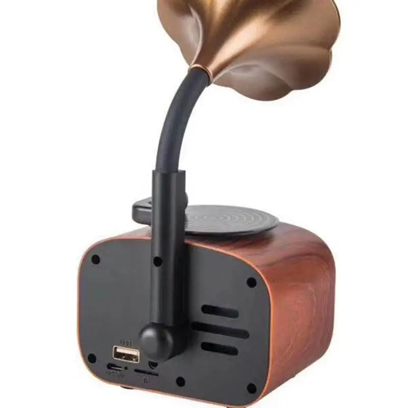 

Wireless Bluetooth Speaker EUR And US Retro Design Imitation Of Log Appearance Card Insertion USB Flash Drive Retro Audio System