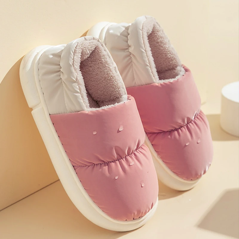 

Women's Winter Shoes Flat Heels Keep Warm Cotton Light Weight Plush Waterproof Non-slip Outdoor Wear Couples Chunky Snow Boots