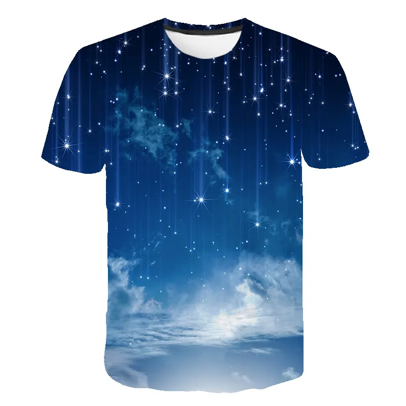

2020 Summer Purple Galaxy t shirt Men Space 3d Printing T-Shirt Universe Short Sleeve Print Tshirts Funny Casual Tops O-Neck