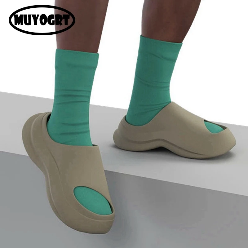 

Summer Slippers Men Women Indoor Eva Cool Soft Bottom Sandals Trend Unisex Slides Light Weight Beach Shoes Slippers Home